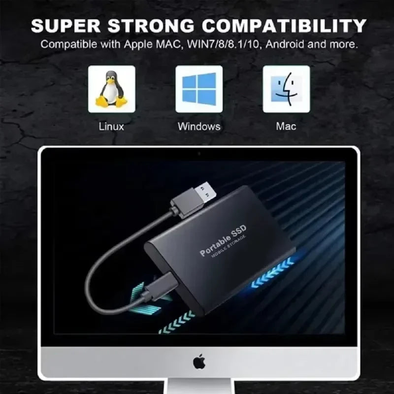 SSD Externe Portable Anti-Choc – 1To à 16To, USB 3.2 Type-C, Windows & Mac
