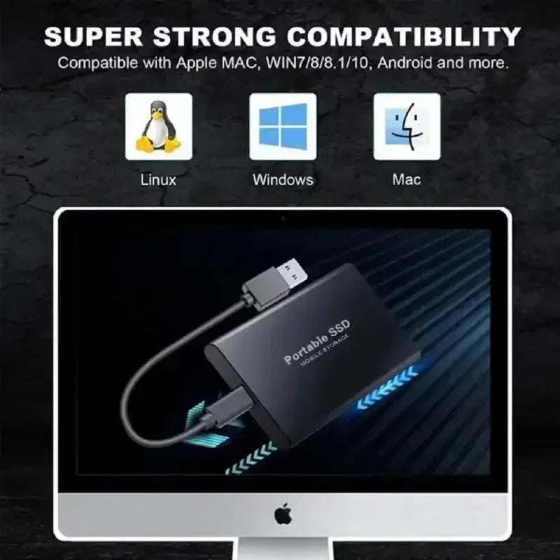 SSD Externe Portable Anti-Choc – 1To à 16To, USB 3.2 Type-C, Windows & Mac TechVisio
