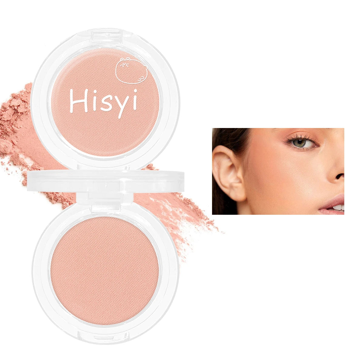 Daily single-color blush - Blush with a subtle wine-like sheen, fine glittering, natural color palette, pure makeup allure TechVisio