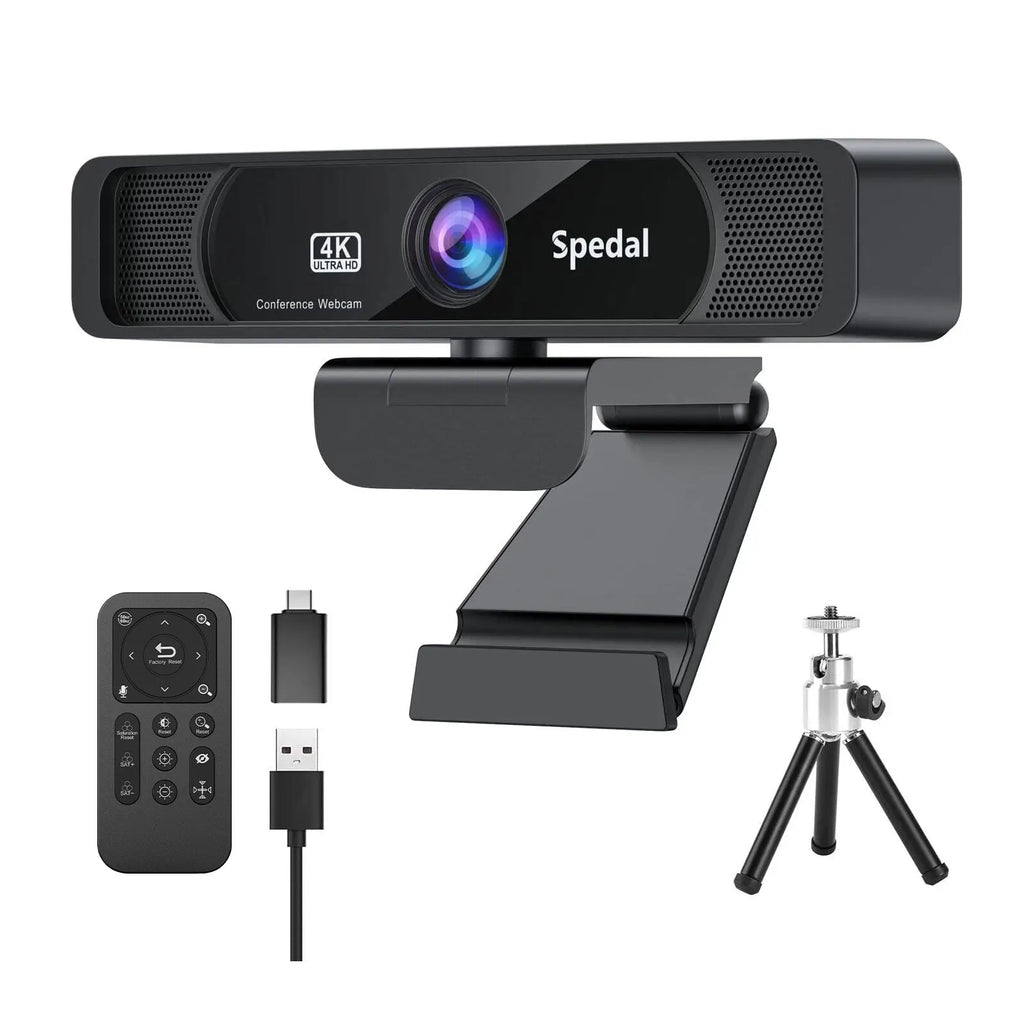 Webcam 4K Spedal 931 – 120° Weitwinkel, integriertes Mikrofon, Fernbedienung, PC/Mac/Linux