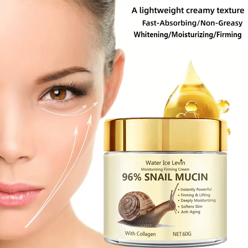 Crème Visage 96% Mucine Escargot Collagène Raffermissante CPNP 60g – Unisexe TechVisio