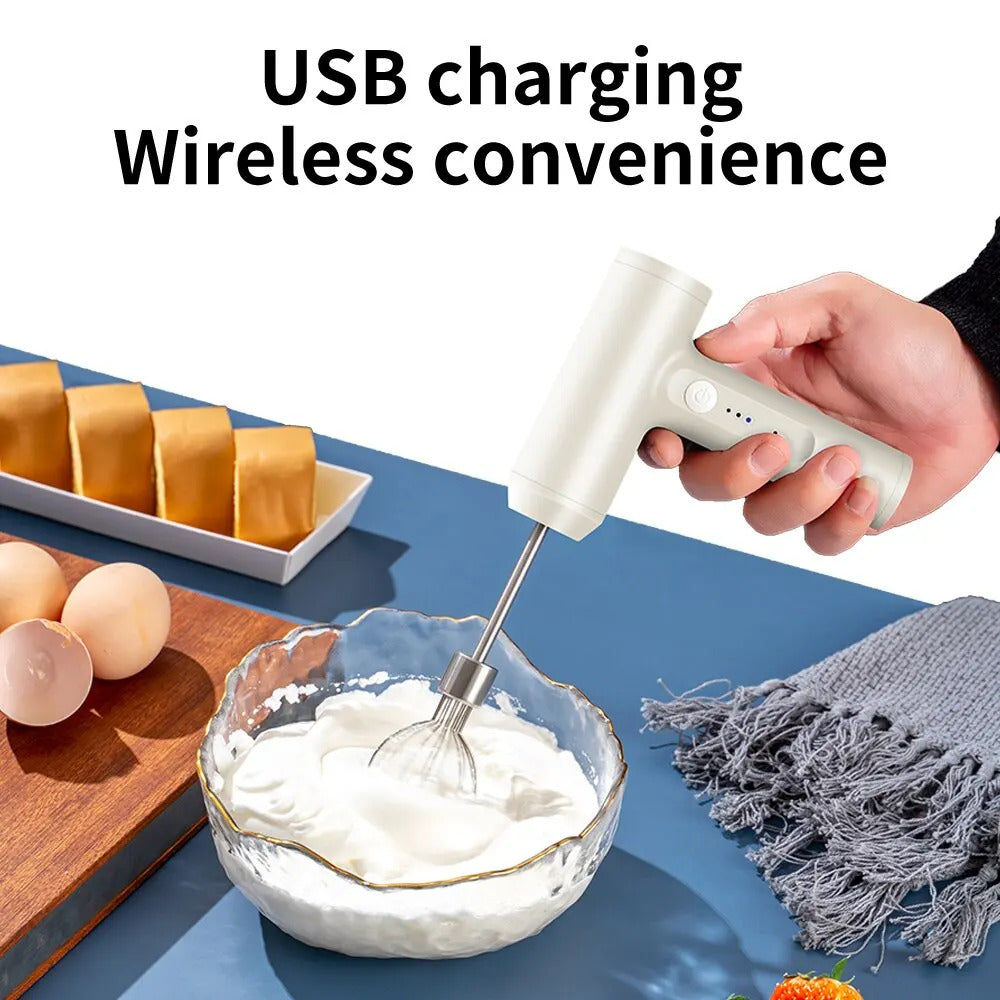 Batteur Électrique Sans Fil Portable 3 Vitesses – Pâtisserie TechVisio