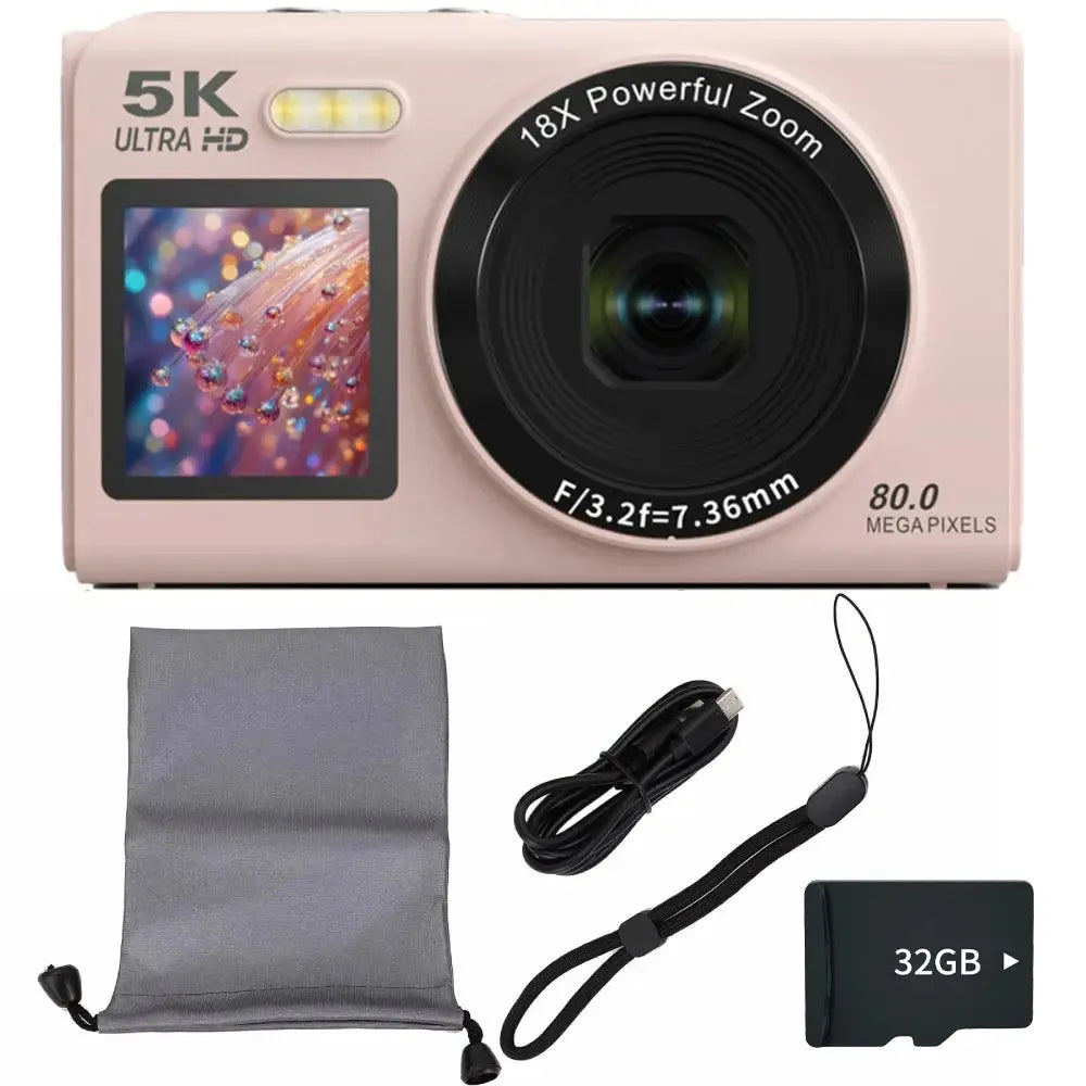 Magecam Appareil Photo 5K – 80MP | Double Écran | Zoom 18x | Wi-Fi TechVisio