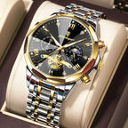 Montre Chronographe Homme – Acier Lumineux Étanche Sport POEDAGAR