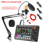 Kit Streaming F998 – Carte Son Live Professionnelle + Micro BM-800 Condensateur, Bluetooth 5.0 TechVisio