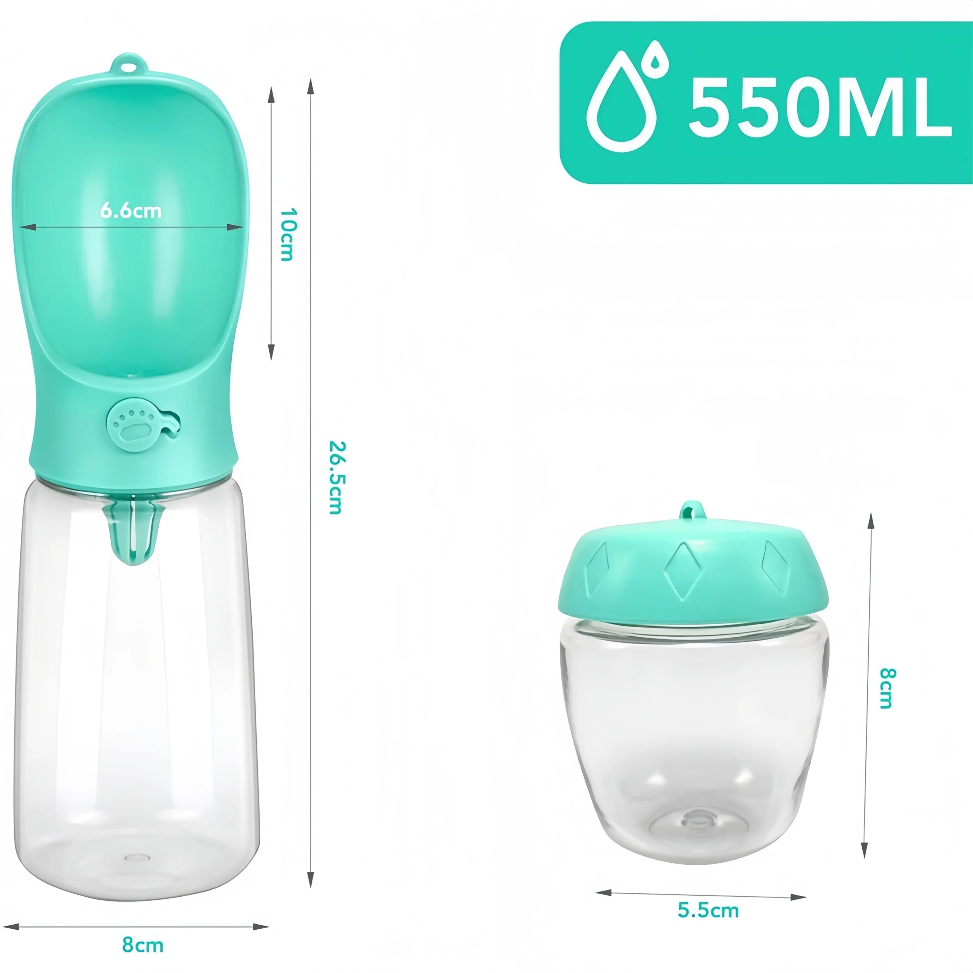 Pets Water Bottle Portable Food-Grade Material Dog Cat Travel Pet Water Cup Bottle with Food Dispenser Puppy Water Bottle TechVisio