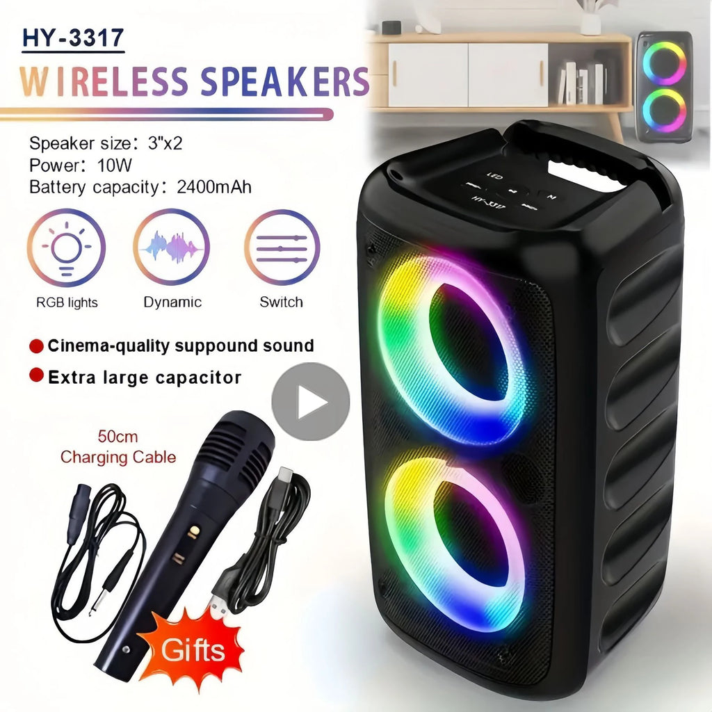 Enceinte Karaoké AyeBeau HY-3317 – 10W | LED Disco | TWS | FM