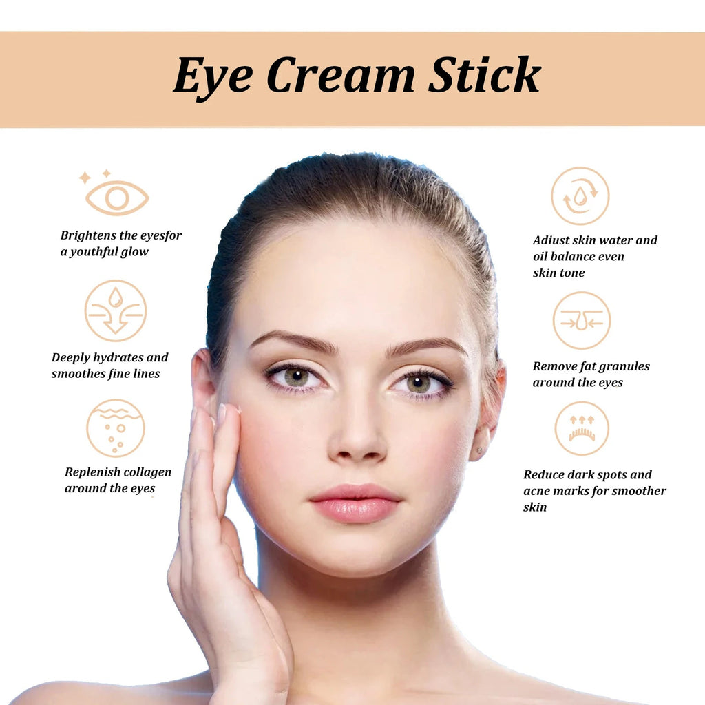 Snail Eye Cream Stick Collagen Fade Fine Lines Wrinkle Lightening Dark Circles Firming Eye Bags Puffiness Moisturizing Eye Cream TechVisio