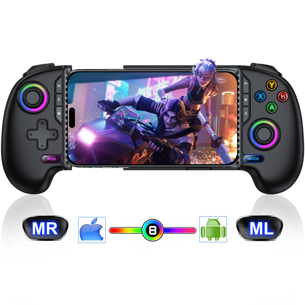 Manette Mobile Gaming BEBONCOOL – Hall Effect | Bluetooth | RGB | iPhone & Android