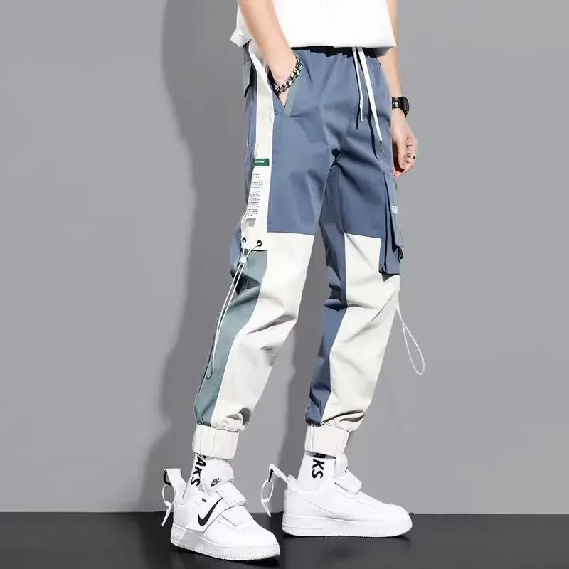 Classic Streetwear Casual Men Ribbons Harem Jogging Pants Male Slim Fit Spring Cargo Pants Multi-Pockets Women Trousers K94 TechVisio