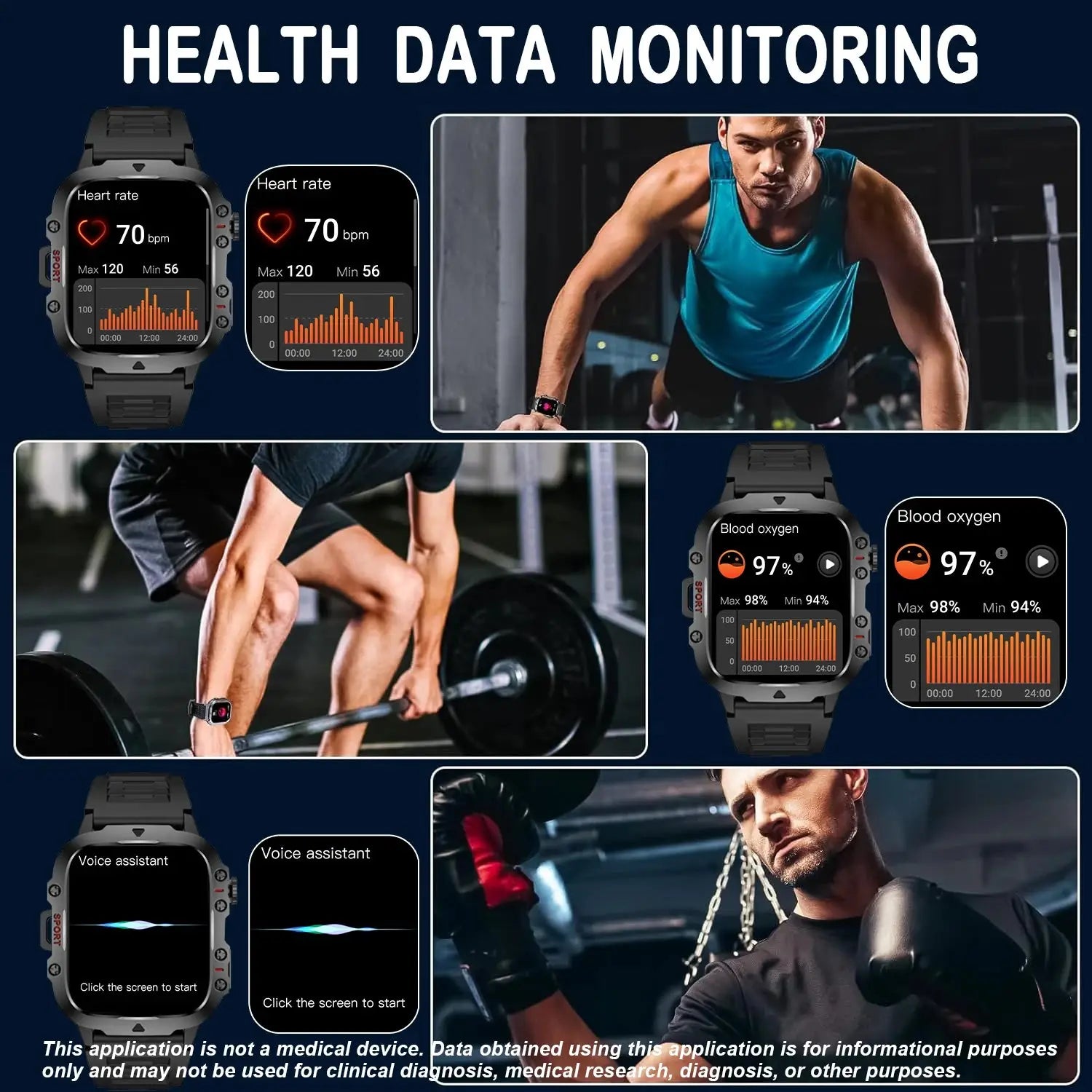 Montre Connectée LIVLOV – IA | Écran HD 1,96" | 100+ Sports | BT5.2 TechVisio