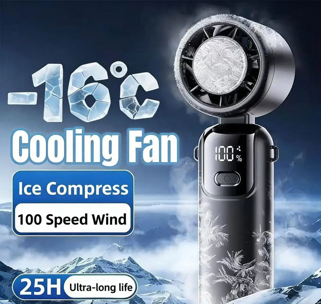 Ventilateur Portable Pliable USB + Poche à Glace – 100 Vitesses TechVisio