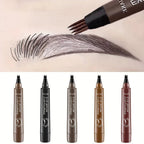Waterproof Eyebrow Pen, Microblading Eyebrow Pencil With 4 Split Head, Natural Looking Brows Makeup ( 5 Colors) TechVisio
