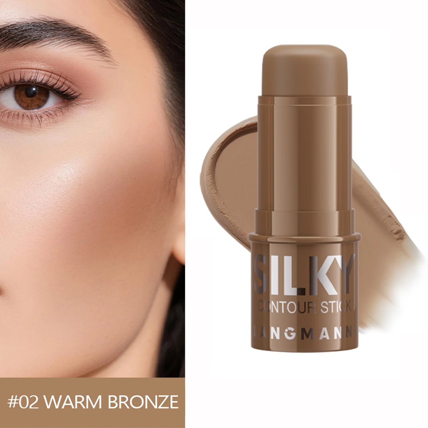 LANGMANNI Tri-Color Multi-Functional Face Brightening Contour Stick Contouring & Brightening Skin-Perfecting Stick TechVisio