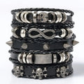 Set 5 Bracelets Punk Cuir Tressés TechVisio