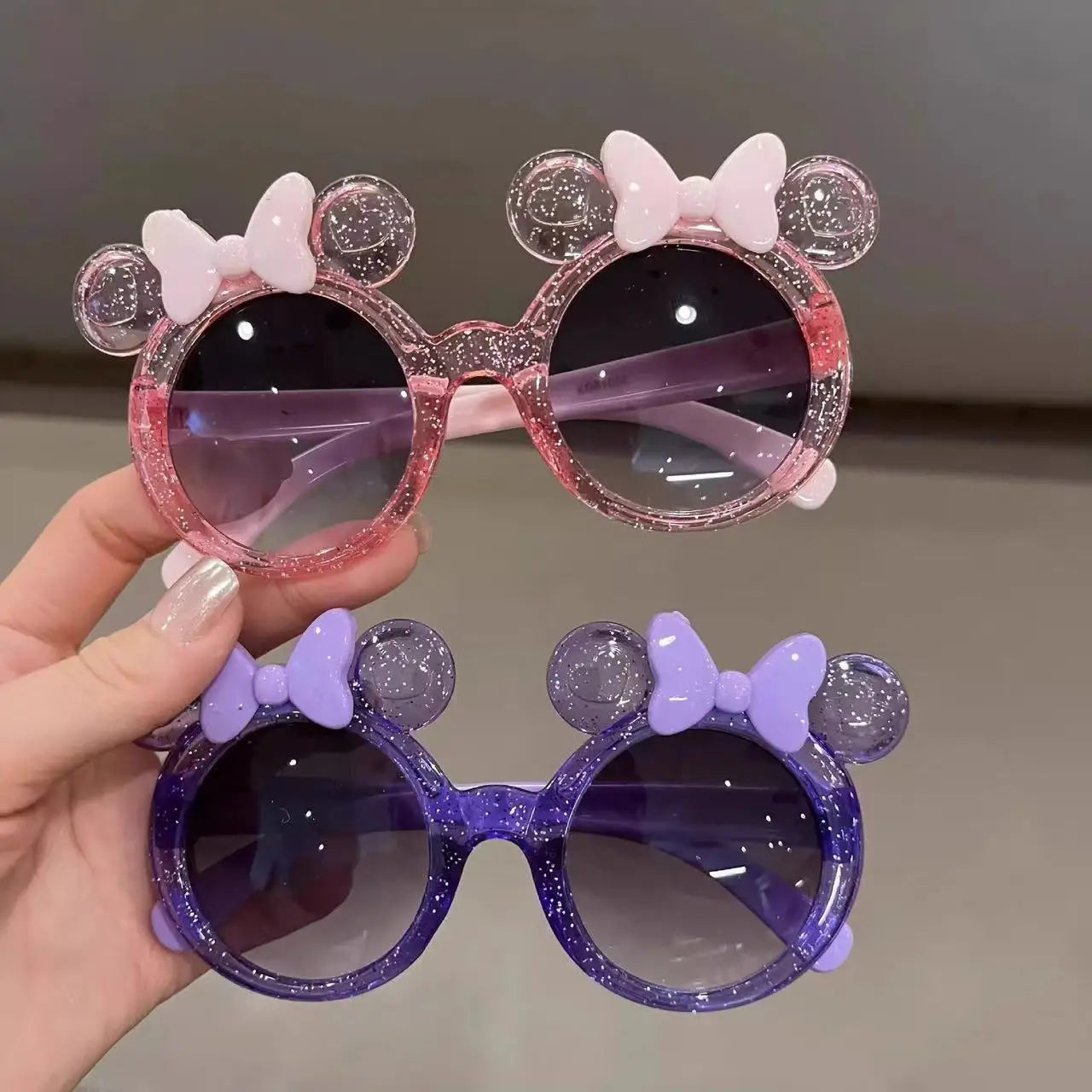 New Cute Crystal Bow Girls Children Sunglasses Fashion Trend Personalized Cartoon Sun Glasses Kids Shiny Eyewear TechVisio