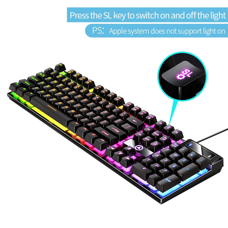YINDIAO K500 Wired  Keyboard Gaming  Laptop Desktops PC Computer Office Accessories Low Profile Gamer Keyboards With Numpad TechVisio