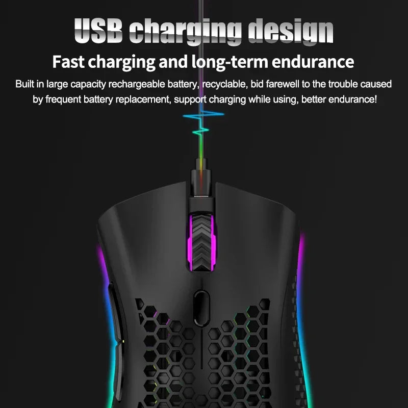 BM600 – RGB 2.4GHz Honeycomb Wireless Gaming Mouse
