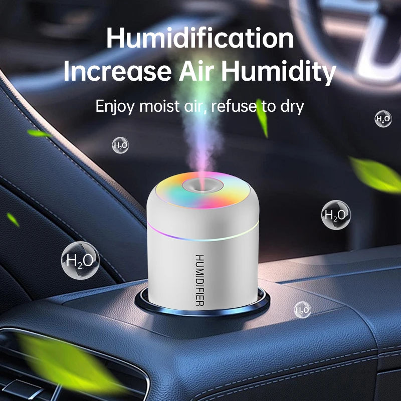 Mini Humidificateur USB Aromathérapie 180ml – Silencieux, Noir & Blanc