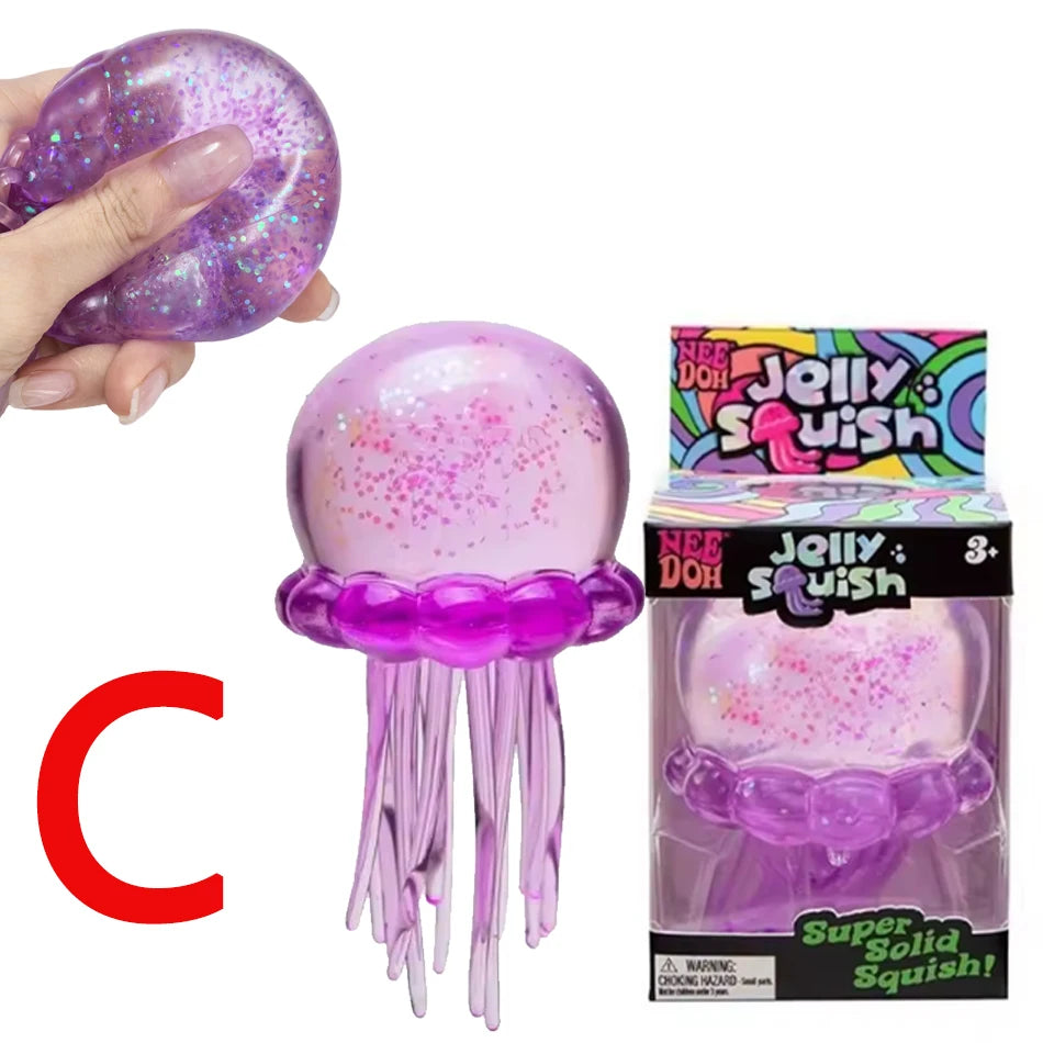 Squishy Méduse & Pieuvre Kawaii Jelly Water Anti-Stress – Boîte Cadeau TechVisio