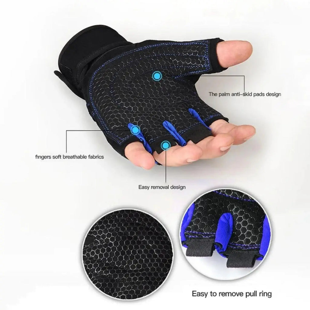 Gym Gloves for Men Women Fitness Weight Lifting Wristband Gloves Body Building Training Sports Exercise Cycling Glove Shockproof TechVisio