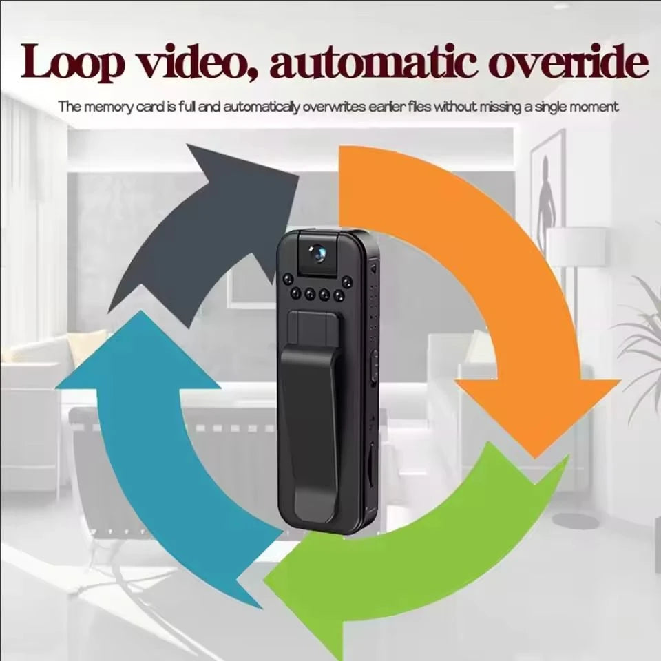 1080P HD Mini Camera Portable Small Digital Video Recorder Surveillance Camcorder Night Vision Video Police BodyCam Infrared TechVisio