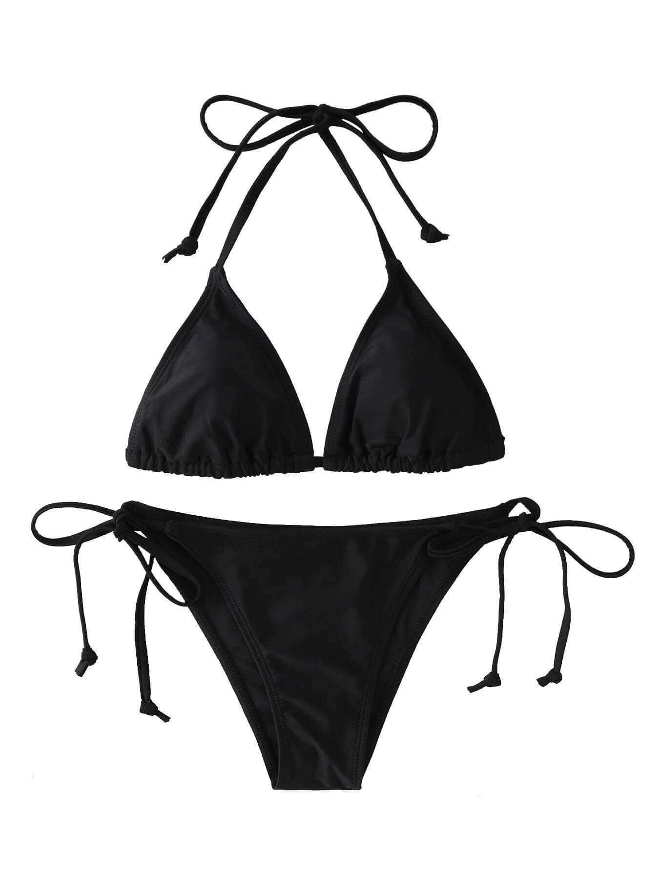 Bikini Triangle String Noir Brésilien – Sexy Plage XS à L TechVisio