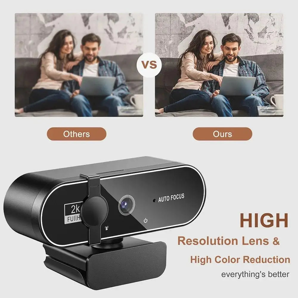4K Webcam Video Camera 2K Autofocus Streaming Web Cam With Microphone Full HD 1080P Webcams for PC/Computer/Laptop TechVisio