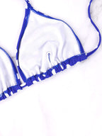 2 Pcs/Set Women's Beach Swimsuit Bikini Set Summer Blue And White Polka Dot Pattern Swimsuit Vacation Casual Lady's Bikini Set TechVisio