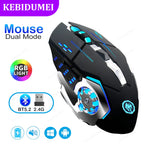 Bluetooth 5.2 Mouse RGB Gaming Mouse 2.4G Wireless Mouse Rechargeable Silent Mouse 3600 DPI Mouse Mice for Macbook Laptop Tablet TechVisio