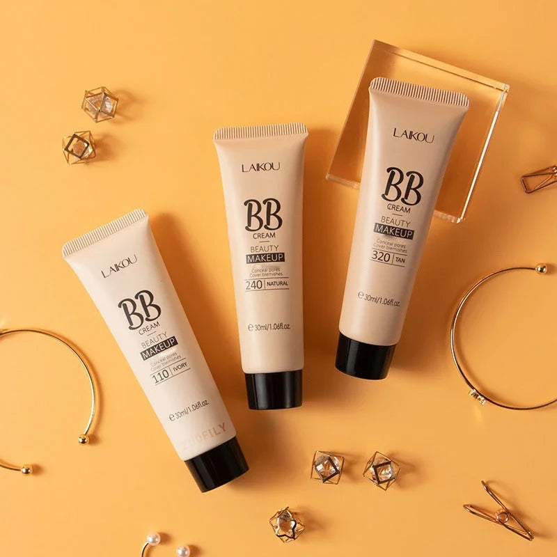 LAIKOU BB Cream 18 Hour Longlasting Liquid Foundation Waterproof Anti-acne Marks Flawless Natural Face Base Makeup Moisturize TechVisio