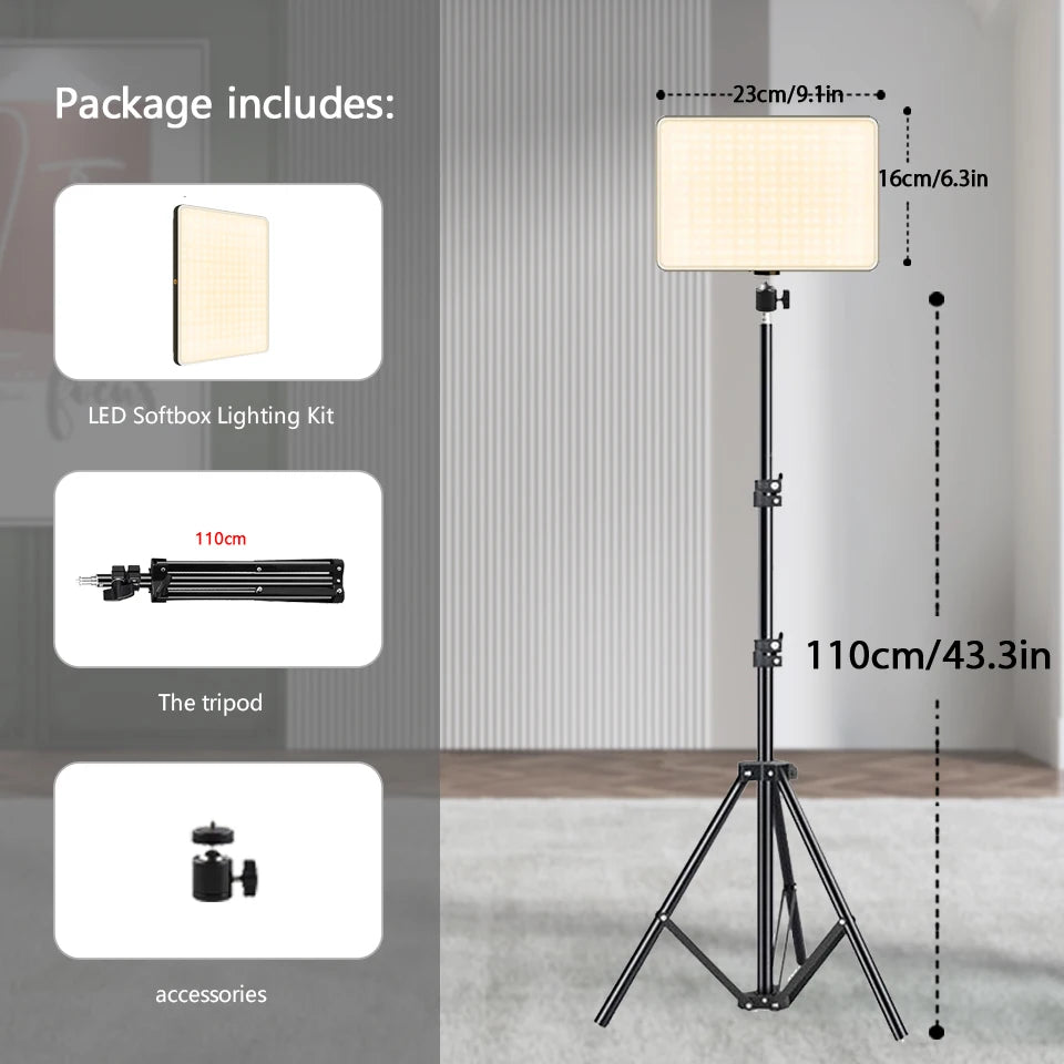 TechVisio LED Videopanel – Bi-Color 3300-5600K | Stativ | 1 oder 2 Panels