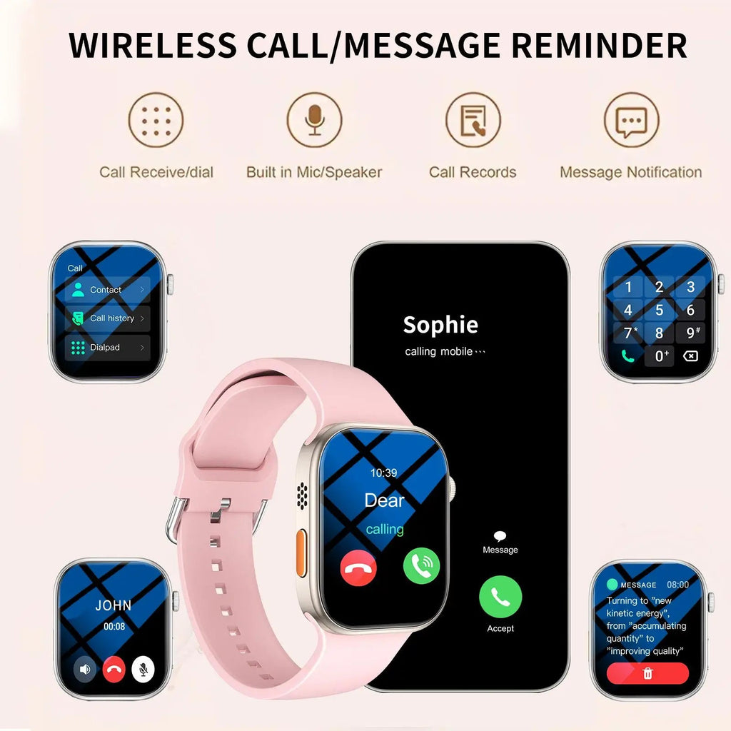 Smartwatch Appel Sans Fil Multi-Sport Notifications – Homme Femme iPhone Android TechVisio