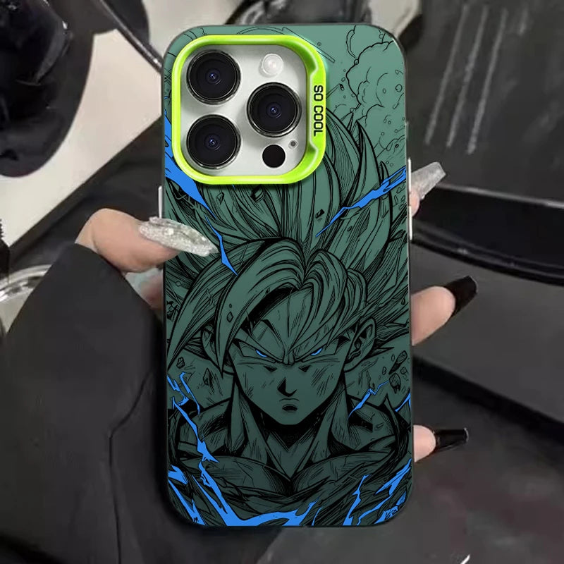 Coque iPhone Dragon Ball – Goku & Vegeta, PC+TPU Anti-Choc, iPhone X à 17 Pro Max
