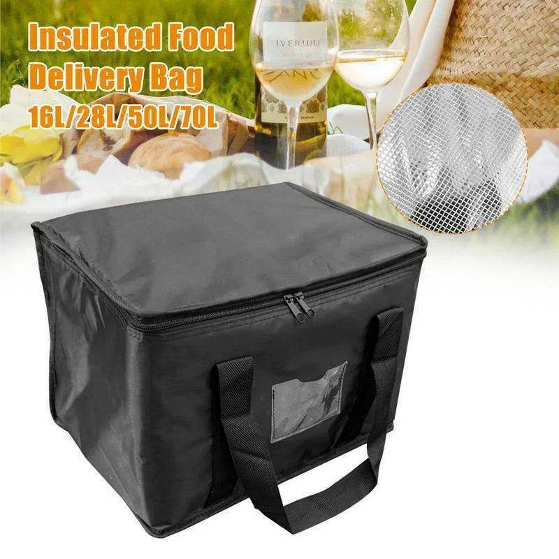 1pc Large Insulated Picnic Bags, Thermal Food Cooler Tote for Outdoor Camping Beach, Leakproof Portable Cooler Bag with Zipper TechVisio