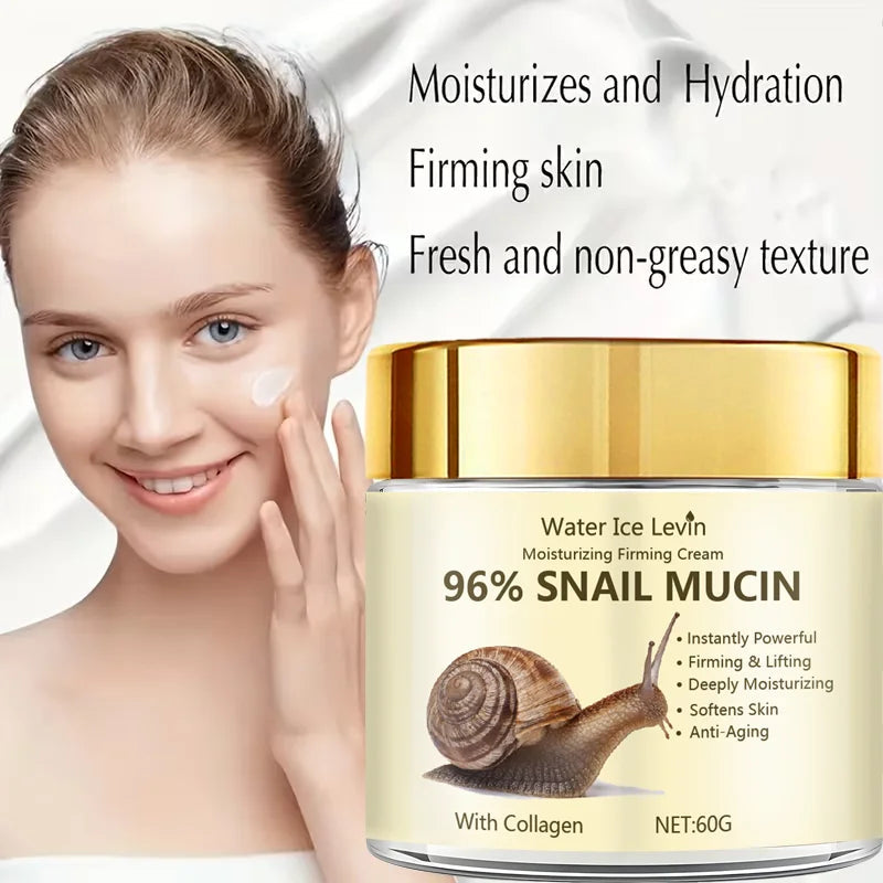 Crème Visage 96% Mucine Escargot Collagène Raffermissante CPNP 60g – Unisexe TechVisio