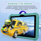 7 Inch Kids Tablet PC with Android 13 Quad Core 4GB RAM 64GB ROM Educational Learning Children's Favorite Cheap Simple Design TechVisio