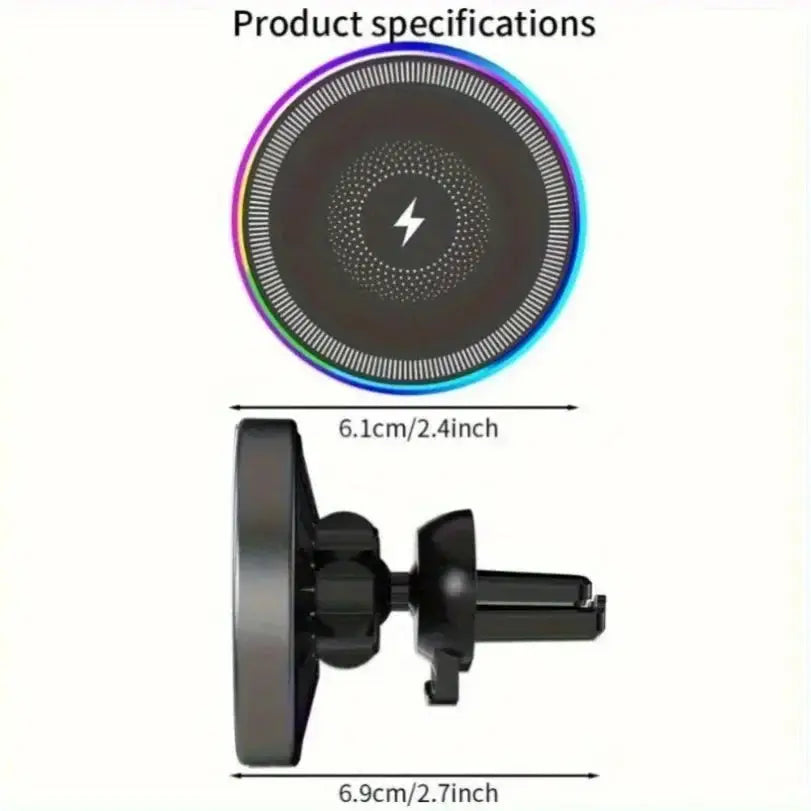Support Voiture VIKEFON RGB – MagSafe | Sans Fil | 360° | iPhone 12-16 TechVisio