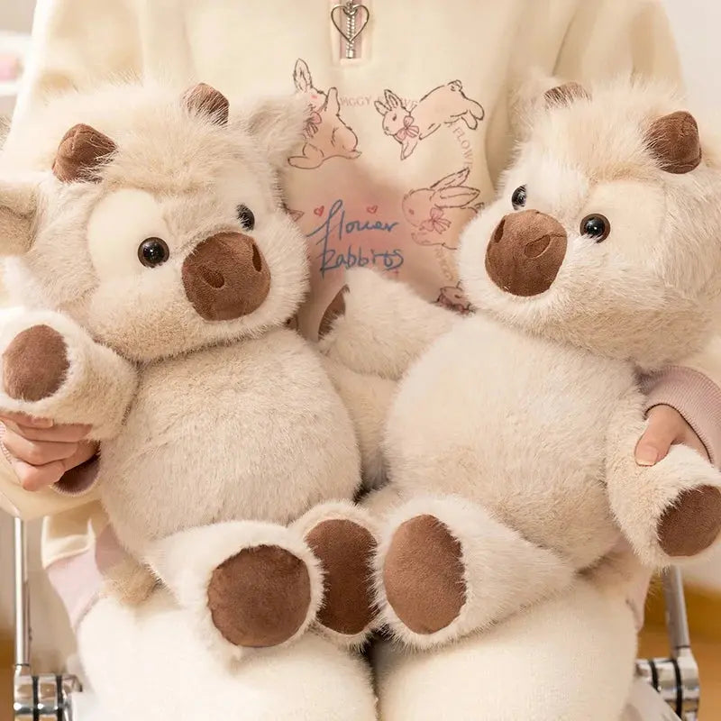 Peluche Vache Highland 40cm – Doudou Ultra-Doux TechVisio