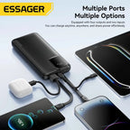 Batterie Externe ESSAGER – 10/20 000mAh | Câbles Intégrés | 22,5W TechVisio