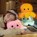 18/28/48cm Cute Reversible Mood Octopus Plush Toy Double Sided Flip Octopus Pillow Soft Stuffed Animal Doll Home Room Decor Gift TechVisio