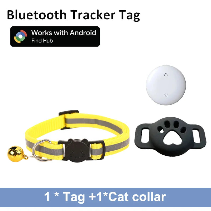 Bluetooth Tracker Compatible with Google Find My (Android Only), Tracker for Pets, Cat Location Tracker with Holder, Cat Collar TechVisio