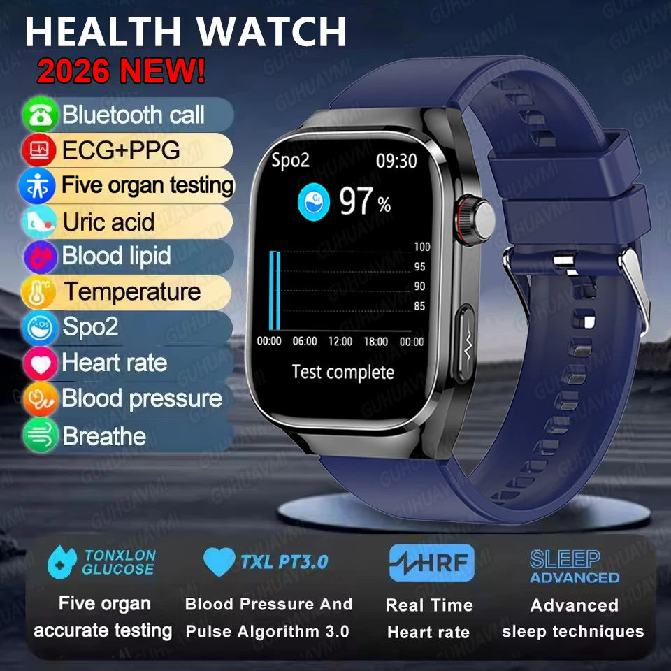 Smartwatch Gesundheit KI – EKG, SpO2, AMOLED, IP68