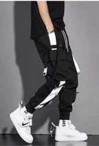 Classic Streetwear Casual Men Ribbons Harem Jogging Pants Male Slim Fit Spring Cargo Pants Multi-Pockets Women Trousers K94 TechVisio