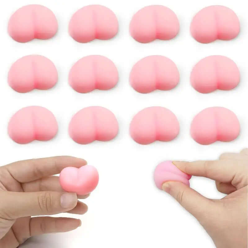 10Pcs Fun Noctilucent Butt Mochi Squeeze Stereo Relieve Stress Peach Bum Sticker Mobile Phone Decoration Accessories Toy TechVisio