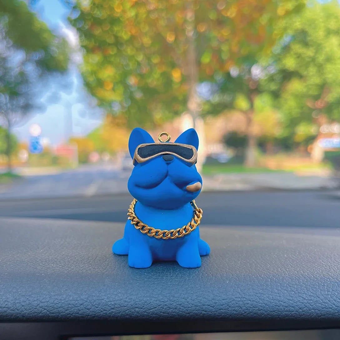 Figurine Bulldog Résine Tableau de Bord – Déco Voiture, 3 Coloris