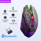 RGB Gaming Mouse Bluetooth Mouse 2.4G Wireless Mouse Ergonomic 1600DPI 6 Mute Buttons Mouse For MacBook Tablet Laptops Computer TechVisio