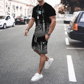 Men 2Pcs Sets Summer 3D Print Casual Gradient Suit Shirt  Shorts Streetwear Shirt Holiday Two Piece Suit TechVisio