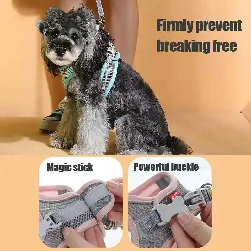 Cats Dog Accessories Small Dog Collar Safety Vest Pet Chest Rope Dogs Cover Breathable Adjustable Harnesses Supplies Products TechVisio