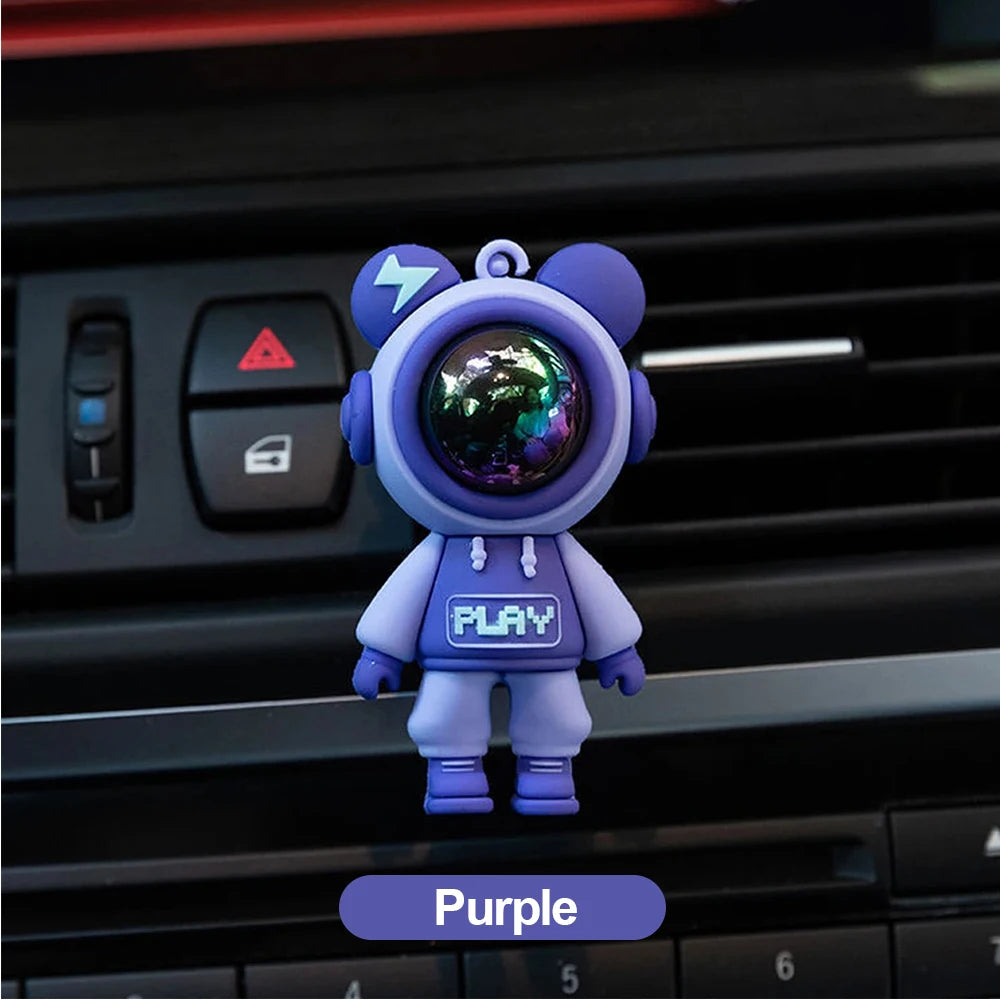 Clip Parfumé Voiture Astronaute – Grille Aération, Aromathérapie, 4 Coloris